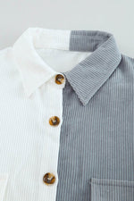 Load image into Gallery viewer, White Color Block Button Shirt with Pocket - Fashion Queen -  5
