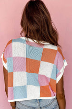 Load image into Gallery viewer, White Color Block Cap Sleeve Sweater - Fashion Queen -  11
