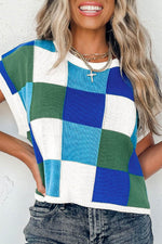 Load image into Gallery viewer, White Color Block Cap Sleeve Sweater - Fashion Queen -  13
