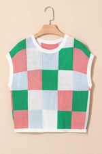 Load image into Gallery viewer, White Color Block Cap Sleeve Sweater - Fashion Queen -  24
