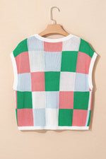 Load image into Gallery viewer, White Color Block Cap Sleeve Sweater - Fashion Queen -  25
