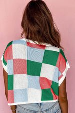Load image into Gallery viewer, White Color Block Cap Sleeve Sweater - Fashion Queen -  5
