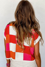 Load image into Gallery viewer, White Color Block Cap Sleeve Sweater - Fashion Queen -  8
