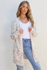 Load image into Gallery viewer, White Confetti Rib Knit Long Sleeve Cardigan - Fashion Queen -  9

