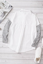 Load image into Gallery viewer, White Contrast Leopard Denim Jacket - Fashion Queen -  13

