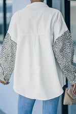 Load image into Gallery viewer, White Contrast Leopard Denim Jacket - Fashion Queen -  2
