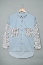 Load image into Gallery viewer, White Contrast Leopard Denim Jacket - Fashion Queen -  25
