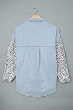 Load image into Gallery viewer, White Contrast Leopard Denim Jacket - Fashion Queen -  26
