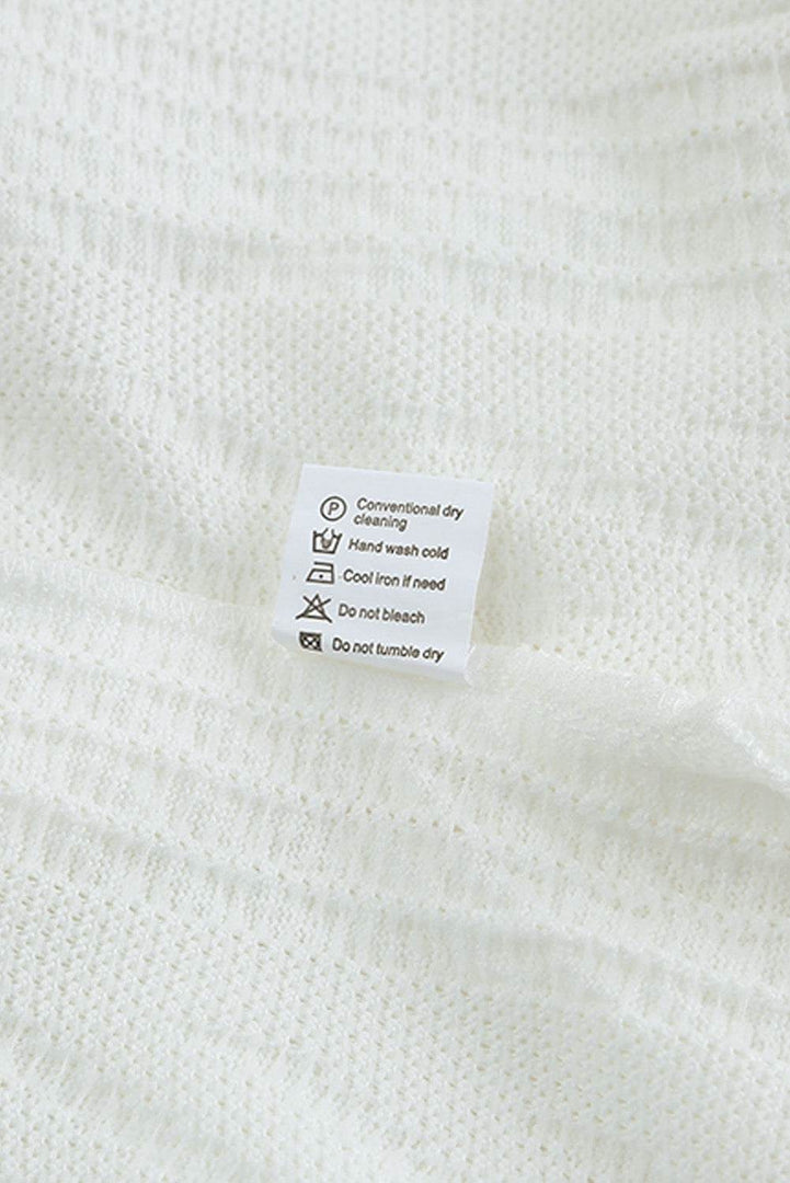 White Cowl Neck Textured Sweatshirt - Fashion Queen -  13