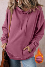Load image into Gallery viewer, White Fleece Lined Kangaroo Pocket Drawstring Chunky Hoodie - Fashion Queen -  13
