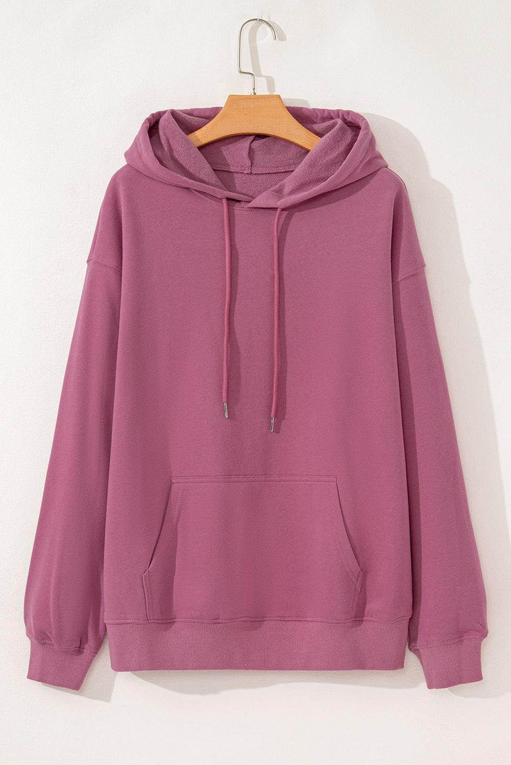 White Fleece Lined Kangaroo Pocket Drawstring Chunky Hoodie - Fashion Queen -  14