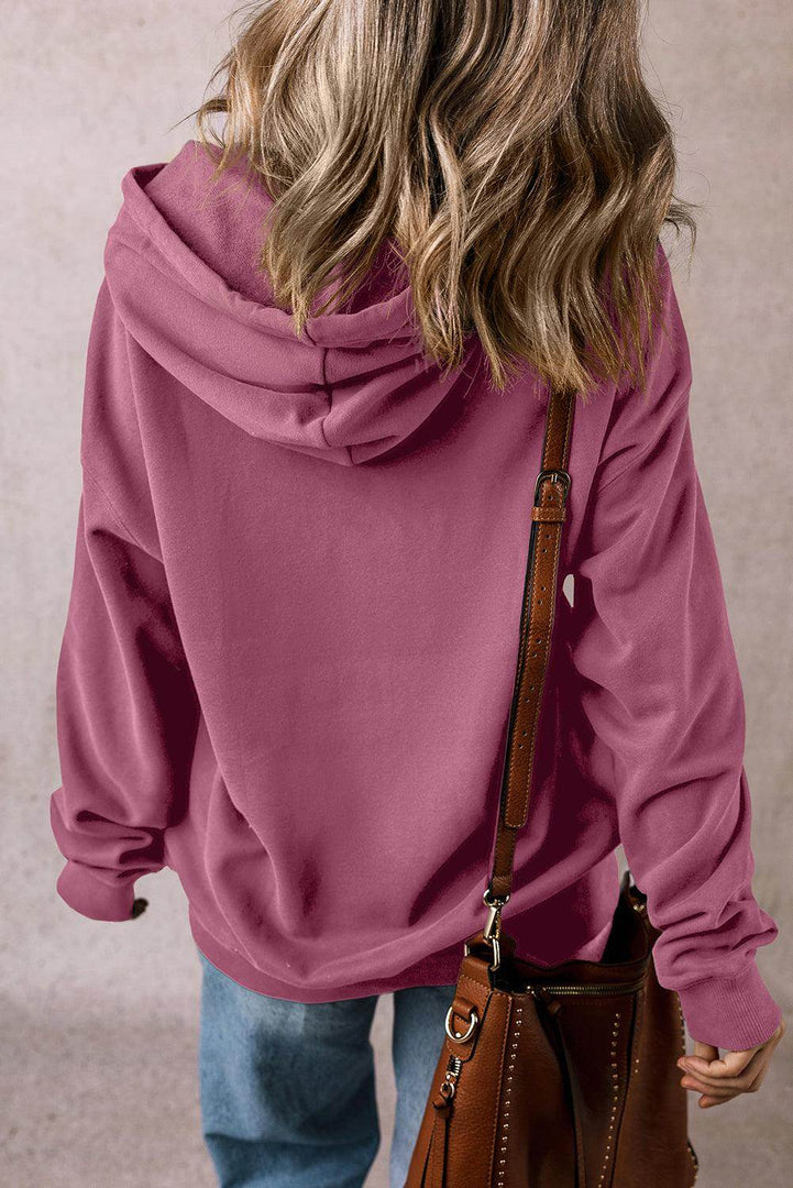 White Fleece Lined Kangaroo Pocket Drawstring Chunky Hoodie - Fashion Queen -  15