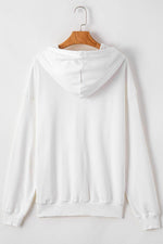 Load image into Gallery viewer, White Fleece Lined Kangaroo Pocket Drawstring Chunky Hoodie - Fashion Queen -  21
