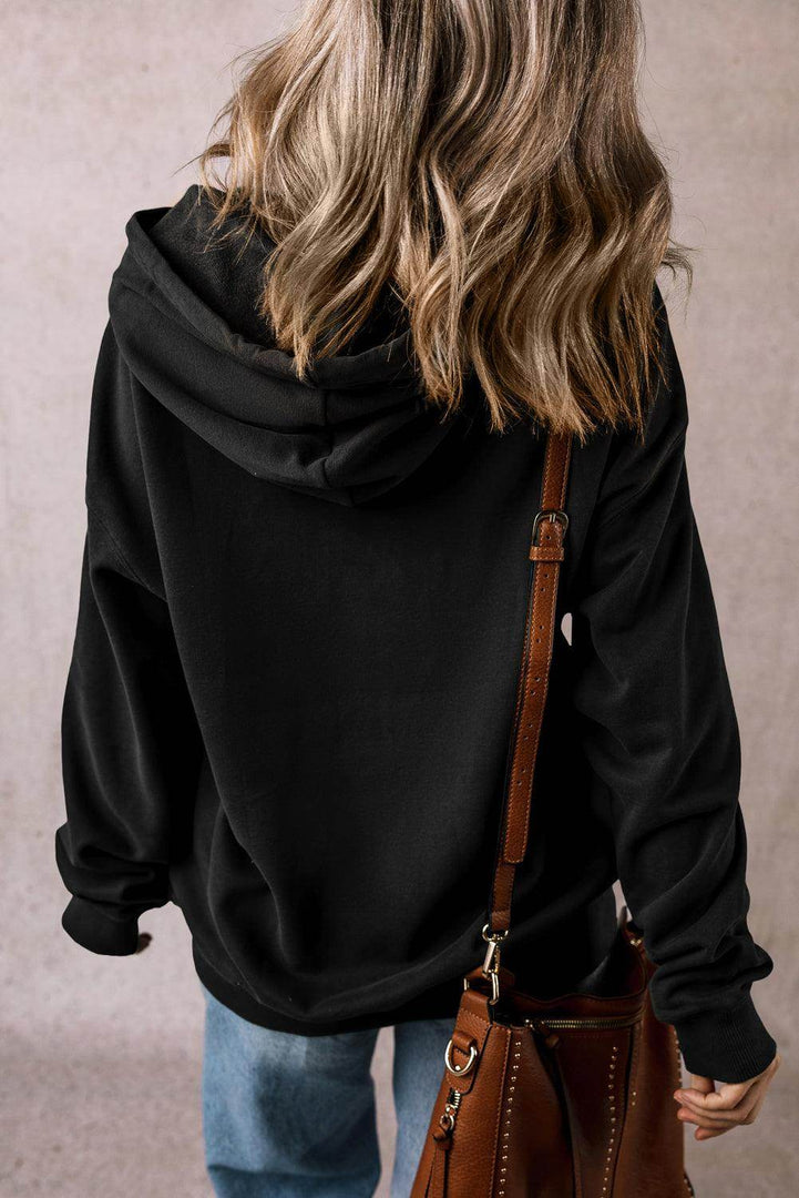 White Fleece Lined Kangaroo Pocket Drawstring Chunky Hoodie - Fashion Queen -  8