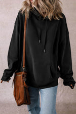 Load image into Gallery viewer, White Fleece Lined Kangaroo Pocket Drawstring Chunky Hoodie - Fashion Queen -  9
