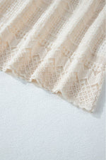 Load image into Gallery viewer, White Geometric Lace Buttoned Decor Long Sleeve Blouse - Fashion Queen -  16
