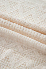 Load image into Gallery viewer, White Geometric Lace Buttoned Decor Long Sleeve Blouse - Fashion Queen -  18

