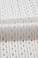 Load image into Gallery viewer, White Hollowout Knit Bell Sleeve Drawstring Short Beach dress - Fashion Queen -  19
