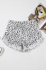 Load image into Gallery viewer, White Leopard Frayed Hem Denim Shorts - Fashion Queen -  3
