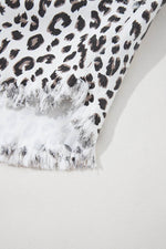 Load image into Gallery viewer, White Leopard Frayed Hem Denim Shorts - Fashion Queen -  5
