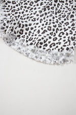 Load image into Gallery viewer, White Leopard Frayed Hem Denim Shorts - Fashion Queen -  6
