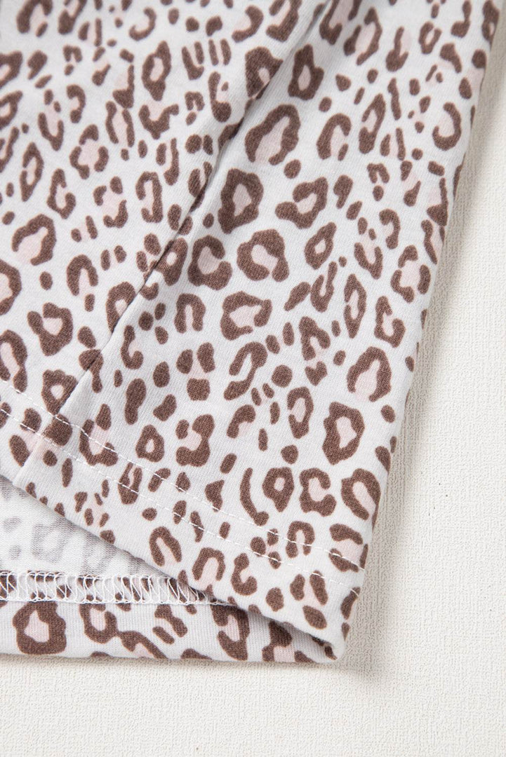 White Leopard Print Long Sleeve and Pants Pajamas Set - Fashion Queen -  10