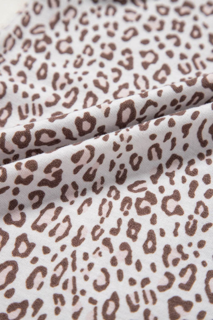 White Leopard Print Long Sleeve and Pants Pajamas Set - Fashion Queen -  11