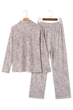 Load image into Gallery viewer, White Leopard Print Long Sleeve and Pants Pajamas Set - Fashion Queen -  6
