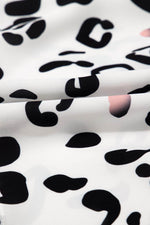 Load image into Gallery viewer, White Leopard Print Notch V Neck Loose Fit Maxi Dress - Fashion Queen -  10
