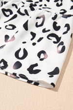 Load image into Gallery viewer, White Leopard Print Notch V Neck Loose Fit Maxi Dress - Fashion Queen -  13
