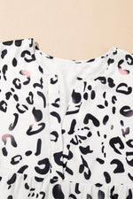 Load image into Gallery viewer, White Leopard Print Notch V Neck Loose Fit Maxi Dress - Fashion Queen -  9
