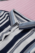 Load image into Gallery viewer, White Navy Striped Modern Women Shirt - Fashion Queen -  17
