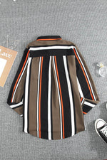 Load image into Gallery viewer, White Navy Striped Modern Women Shirt - Fashion Queen -  24
