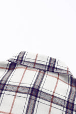 Load image into Gallery viewer, White Oversized Plaid Pattern Shacket with Slits - Fashion Queen -  12
