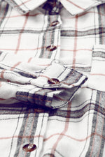 Load image into Gallery viewer, White Oversized Plaid Pattern Shacket with Slits - Fashion Queen -  13
