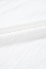 Load image into Gallery viewer, White Paisley Embroidered Textured Split Neck Long Puff Sleeve Blouse - Fashion Queen -  12

