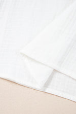 Load image into Gallery viewer, White Paisley Embroidered Textured Split Neck Long Puff Sleeve Blouse - Fashion Queen -  13
