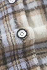 Load image into Gallery viewer, White Plaid Print Tunic Plus Size Shacket with Slits - Fashion Queen -  18

