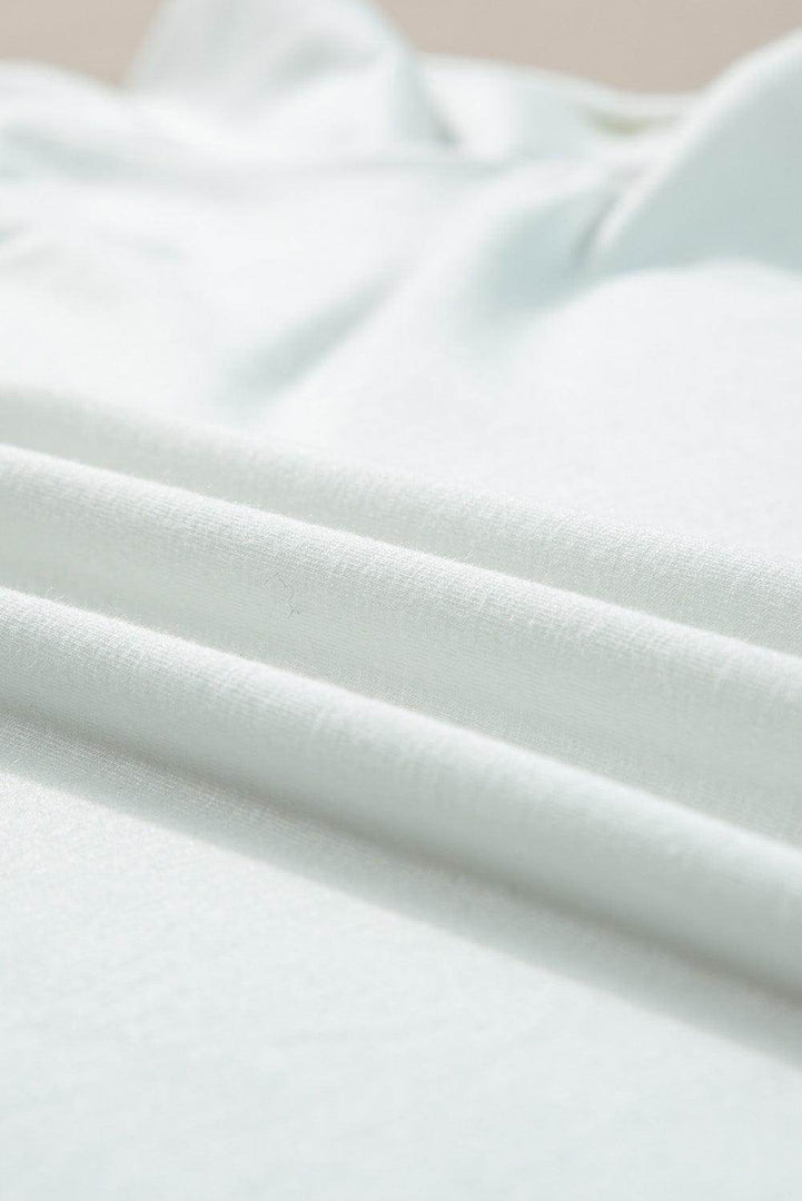 White Round Neck Rolled Sleeve Plus Size T-shirt - Fashion Queen -  21