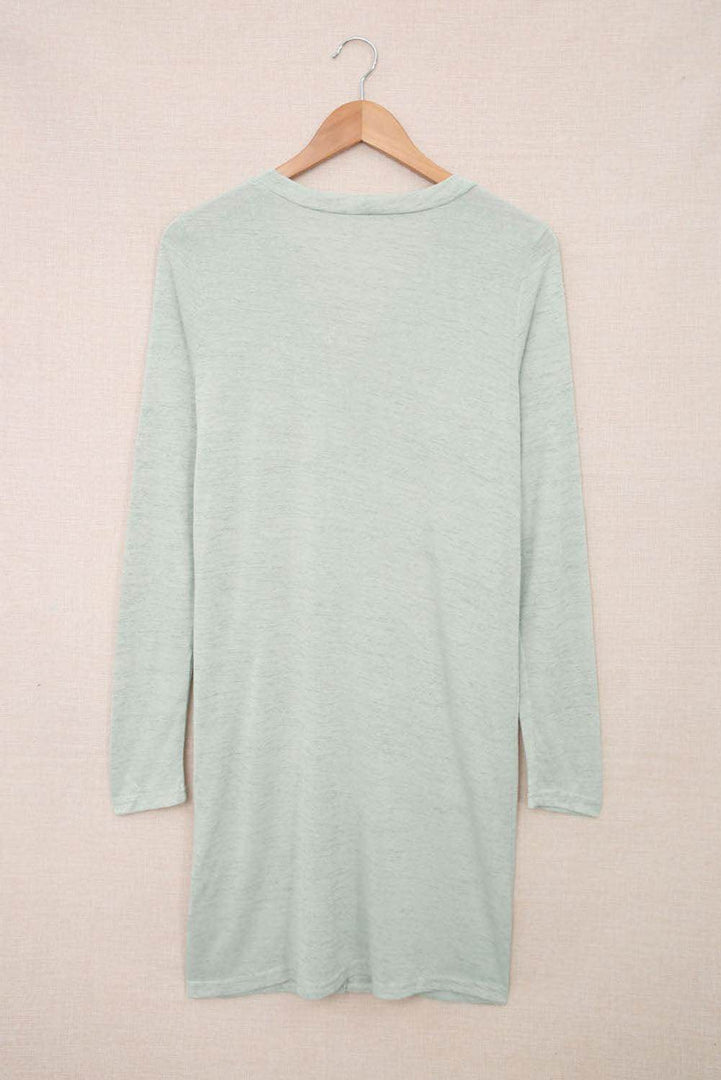 White Solid Color Open-Front Buttons Cardigan - Fashion Queen -  28