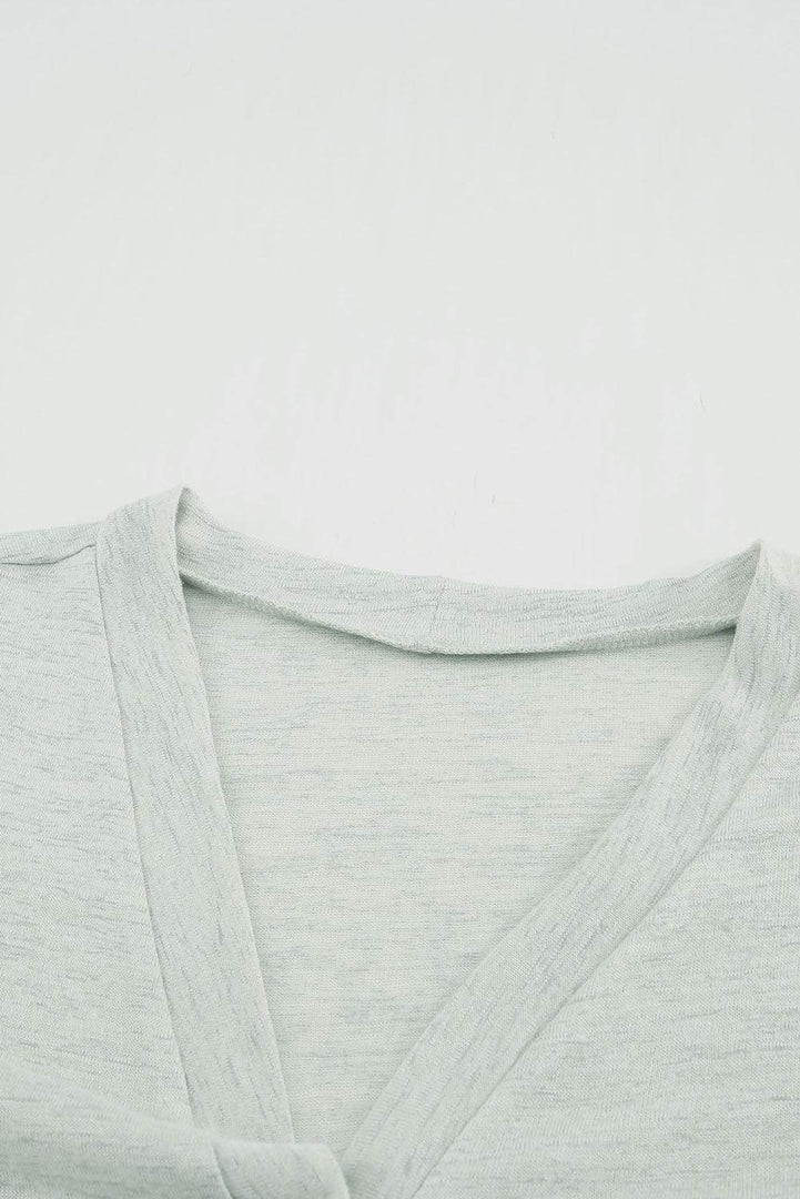 White Solid Color Open-Front Buttons Cardigan - Fashion Queen -  29