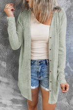 Load image into Gallery viewer, White Solid Color Open-Front Buttons Cardigan - Fashion Queen -  4
