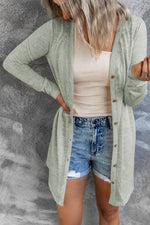 Load image into Gallery viewer, White Solid Color Open-Front Buttons Cardigan - Fashion Queen -  6
