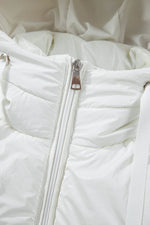 Load image into Gallery viewer, White Solid Quilted Hooded Zip Up Puffer Coat - Fashion Queen -  9
