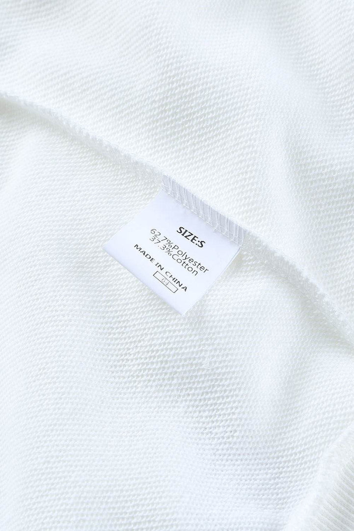 White Solid Ripped Hooded Sweatshirt with Kangaroo Pocket - Fashion Queen -  10