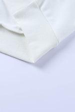 Load image into Gallery viewer, White Solid Ripped Hooded Sweatshirt with Kangaroo Pocket - Fashion Queen -  13
