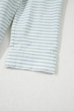 Load image into Gallery viewer, White Stripe Collared V Neck Chest Pocket Long Sleeve Beach Cover up - Fashion Queen -  14
