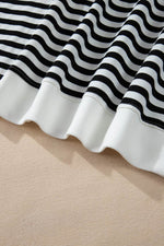 Load image into Gallery viewer, White Stripe Color Block Buttoned Crew Neck Oversized Sweatshirt - Fashion Queen -  12
