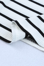 Load image into Gallery viewer, White Striped Print Ribbed O-neck Sleeveless Top - Fashion Queen -  8
