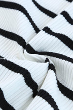 Load image into Gallery viewer, White Striped Print Ribbed O-neck Sleeveless Top - Fashion Queen -  9
